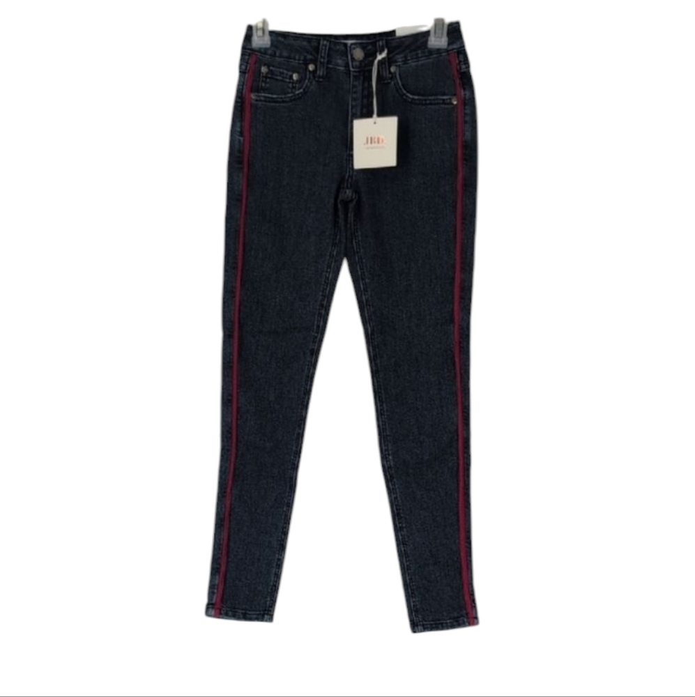 Just  Black Jeans with Red Stripe size 24 NWT .